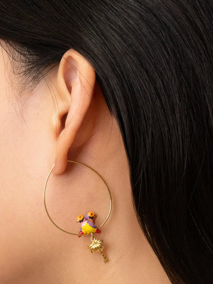 Grandi orecchini a cerchio, coppia di diamanti di Gould