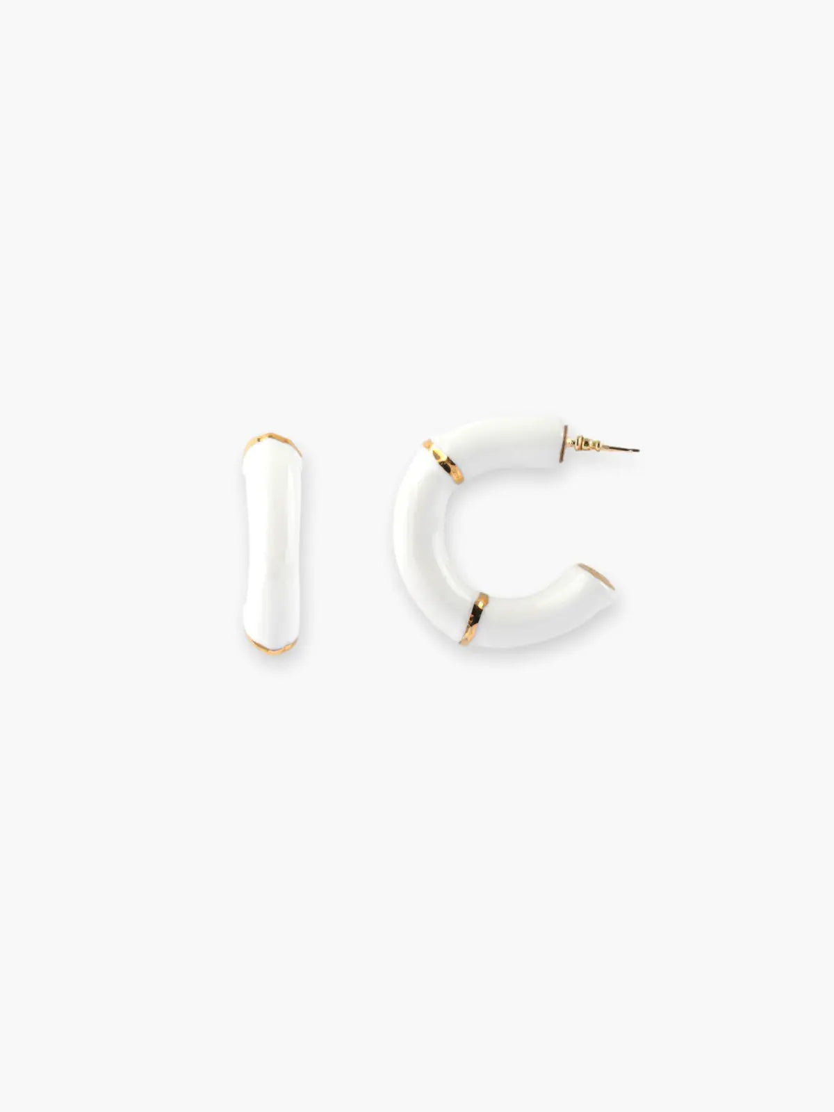 Boucles d’oreilles créoles bambou blanc