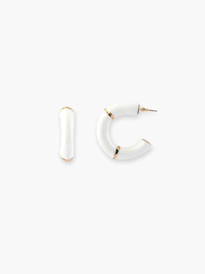 Boucles d’oreilles créoles bambou blanc