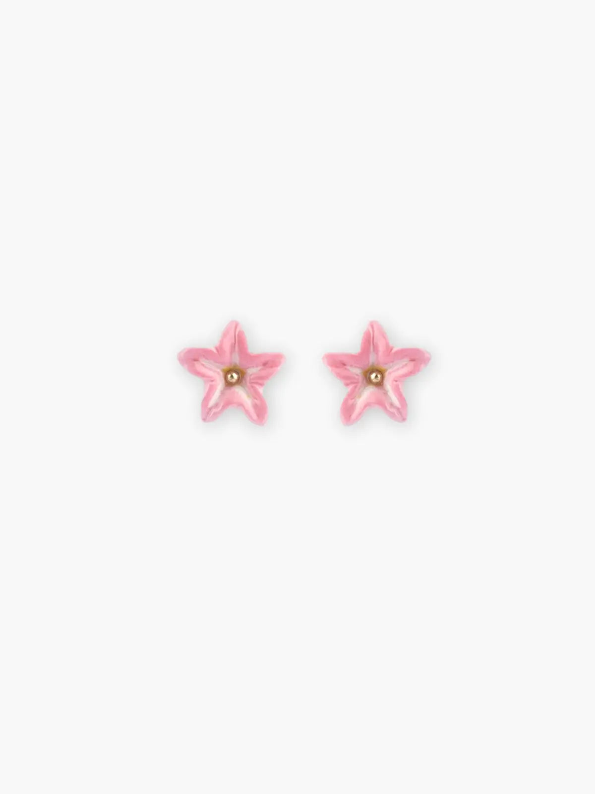Pink fleur-de-lis ear studs