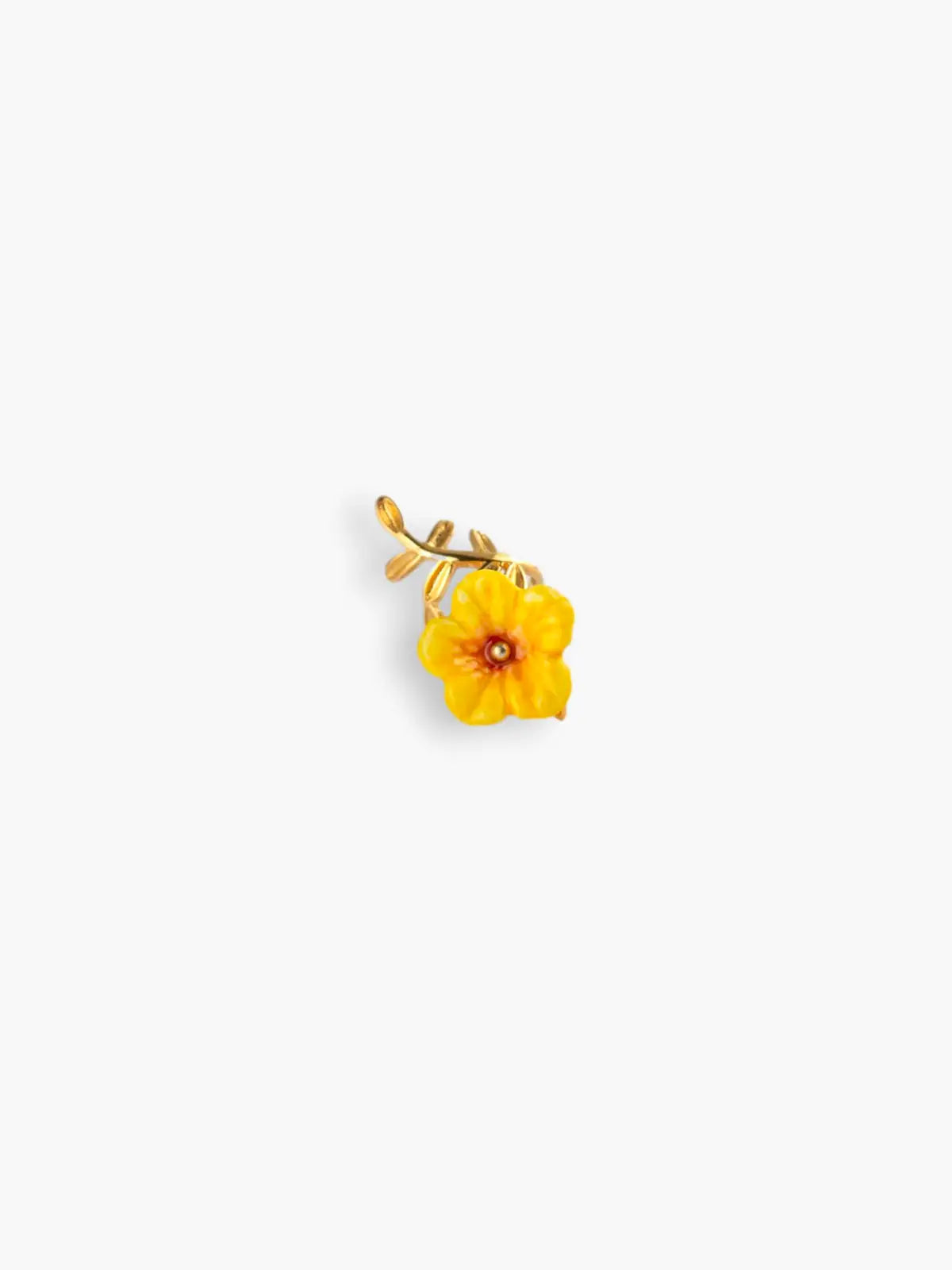 Yellow hibiscus ear cuff earring - Sold individually