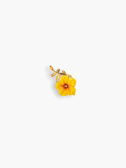 Yellow hibiscus ear cuff earring - Sold individually