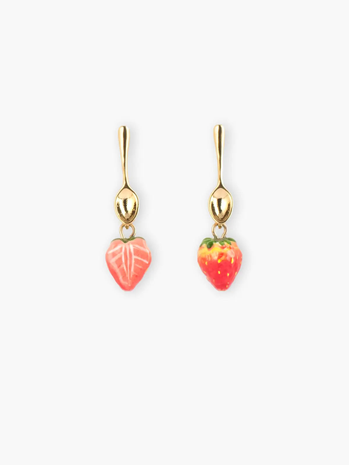 Boucles d'oreilles pendantes cuillère et fraise