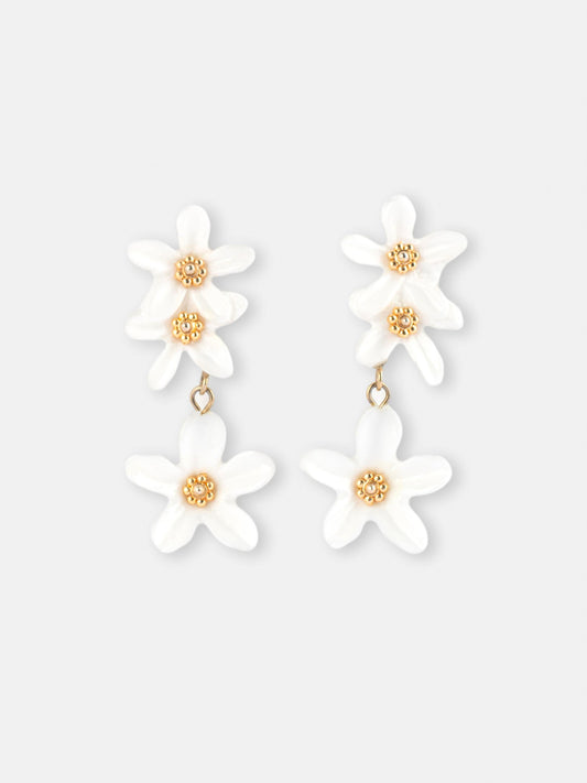 Lemon flower dangle earrings