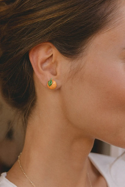 Boucles d'oreilles puces - orange