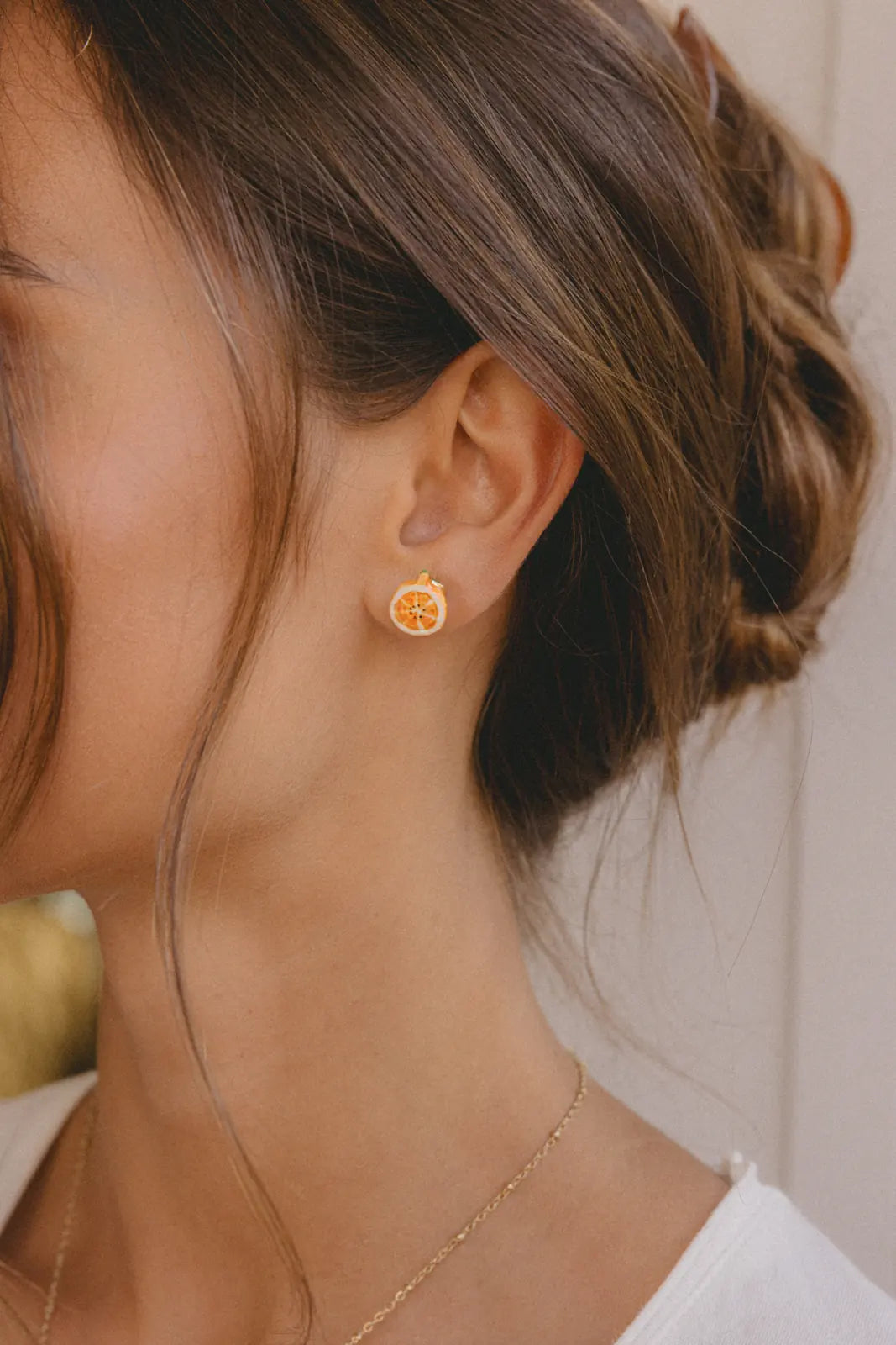 Boucles d'oreilles puces - orange