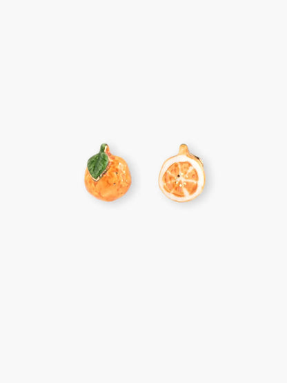 Boucles d'oreilles puces - orange