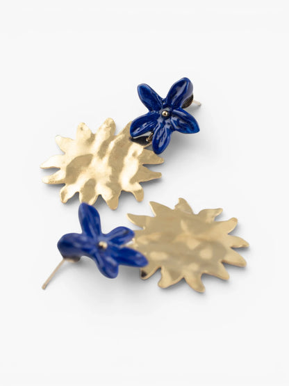 Blue jasmine and sun drop earrings