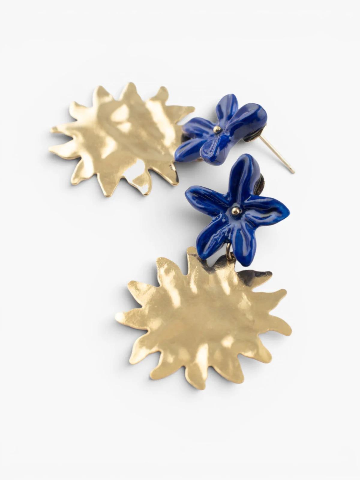 Blue jasmine and sun drop earrings