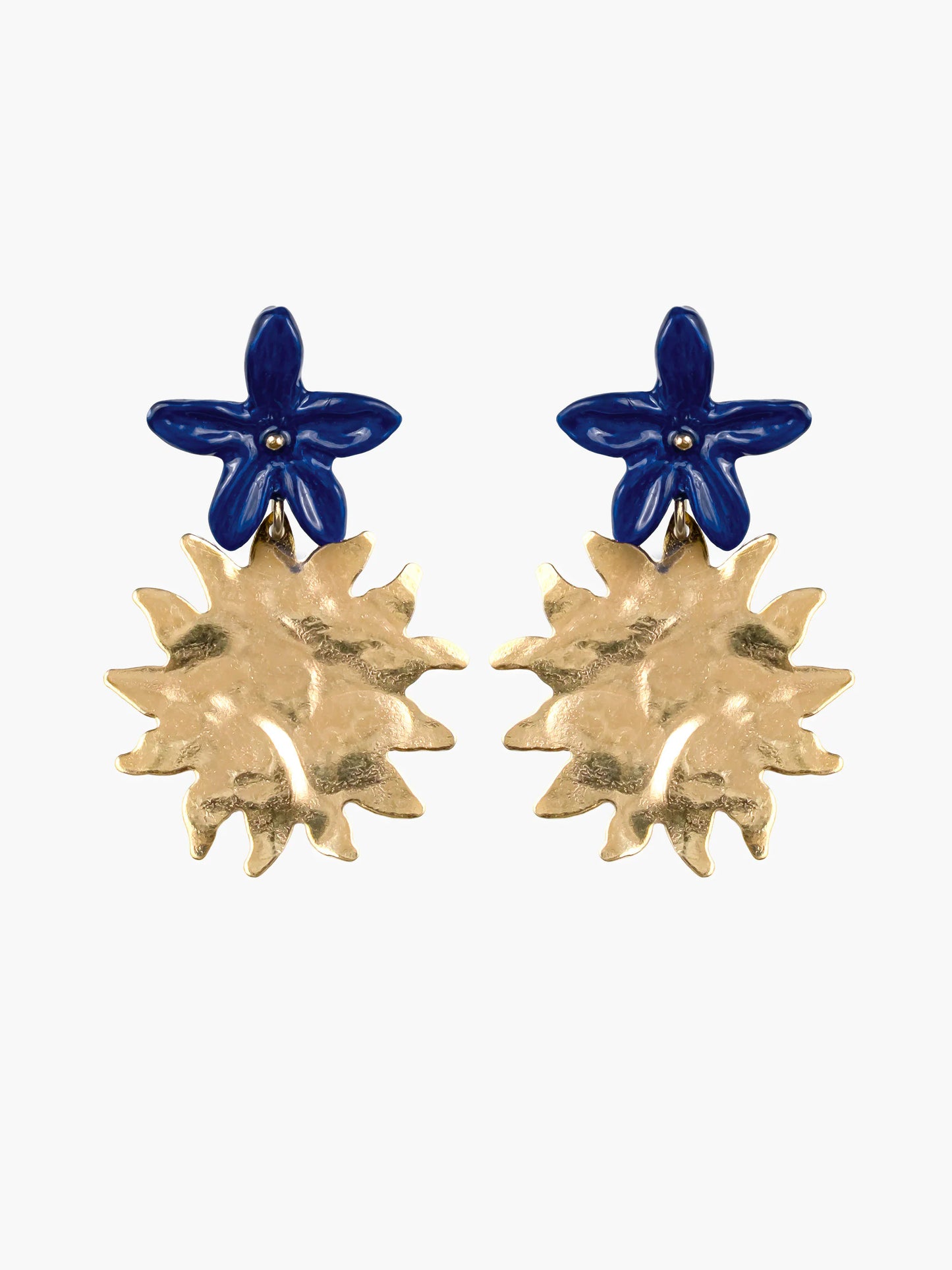 Blue jasmine and sun drop earrings