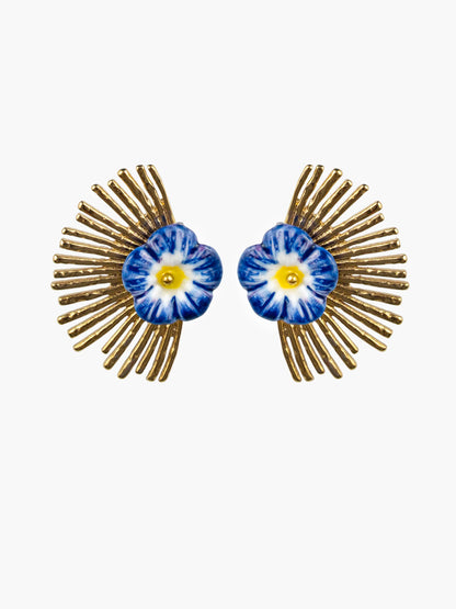 Boucles d’oreilles rose céleste bleue
