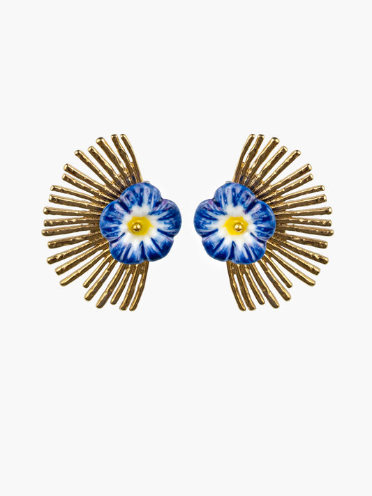 Boucles d’oreilles rose céleste bleue