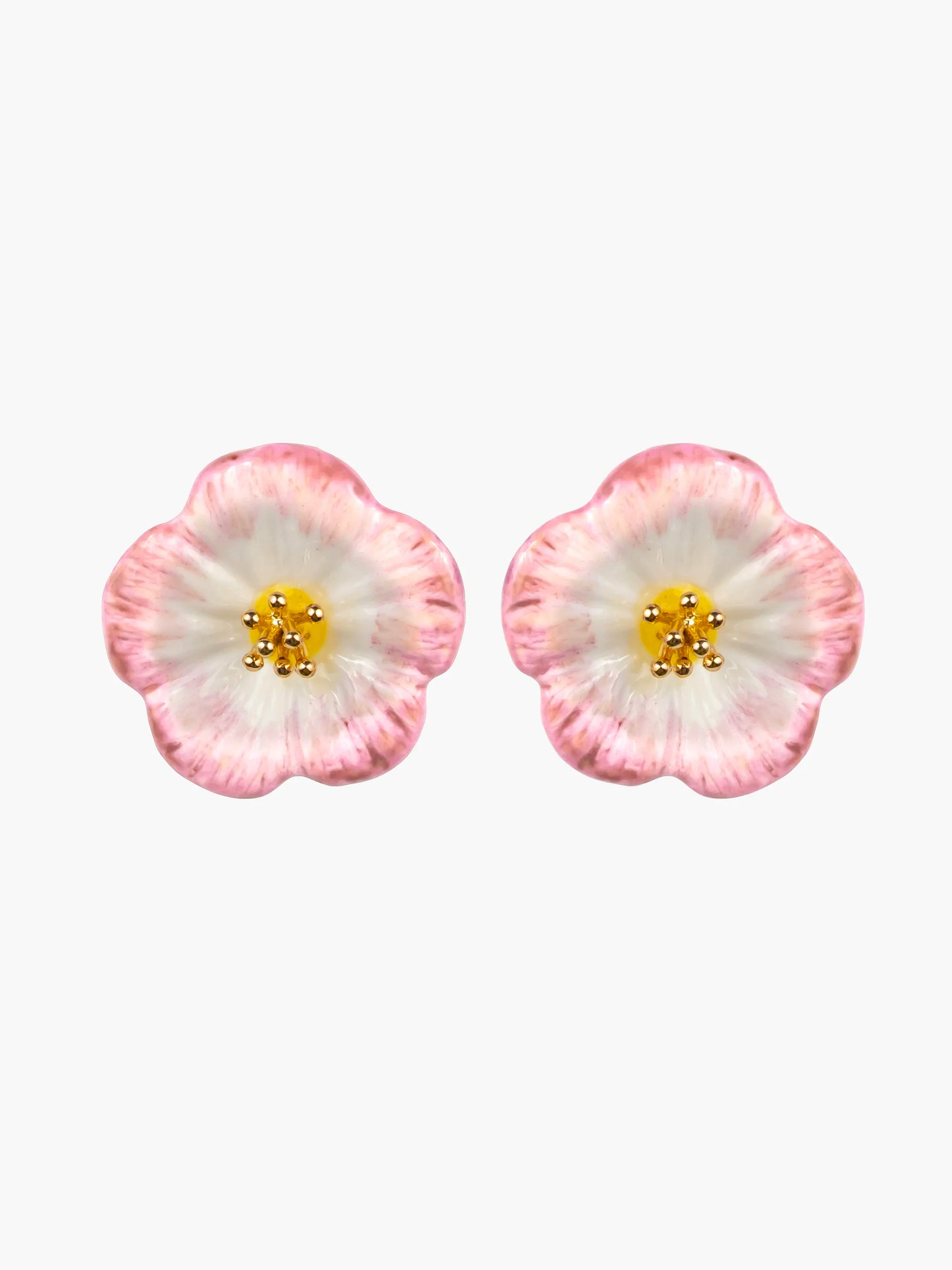 Boucles d'oreilles puces -  rose céléste