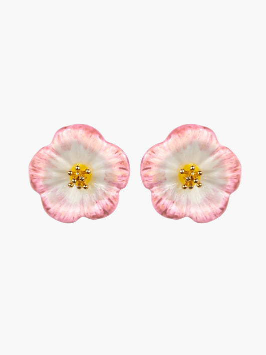 Boucles d'oreilles puces -  rose céléste