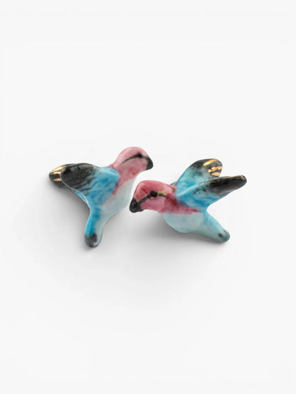 Boucles d'oreilles puces -  colibri