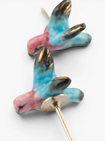 Boucles d'oreilles puces -  colibri
