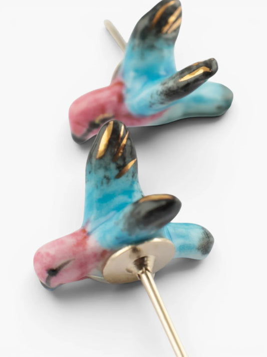 Boucles d'oreilles puces -  colibri