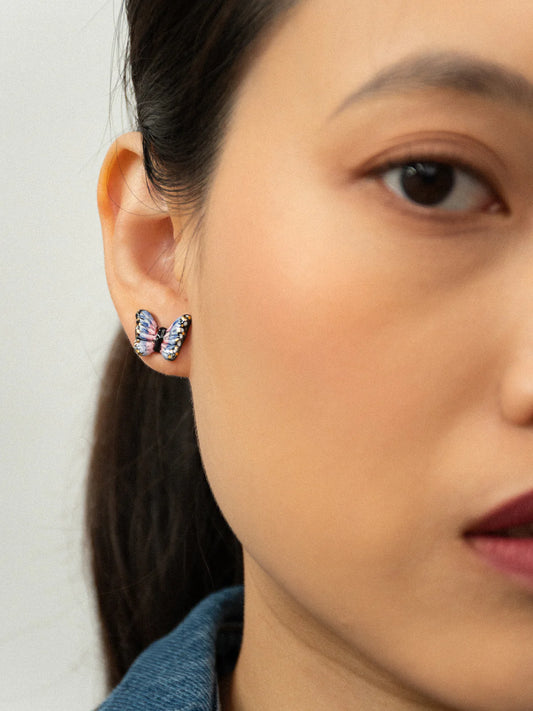Moth stud earrings
