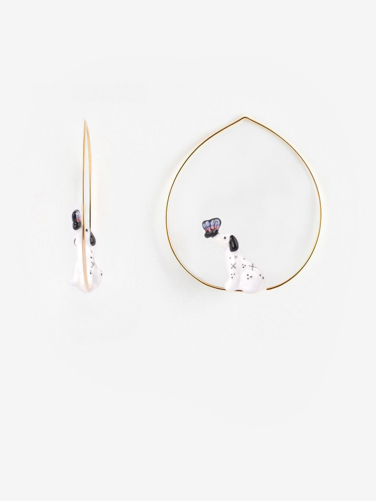 Cane dalmata creolo di taglia media e farfalla