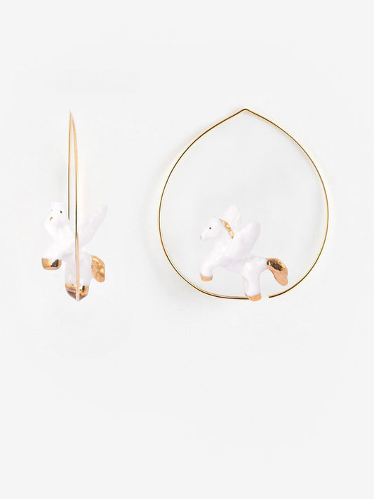 Grandi orecchini creoli Pegaso