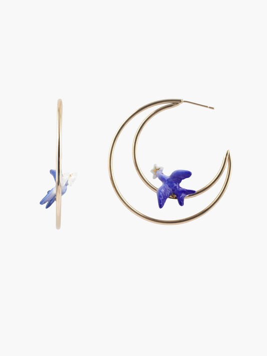 Créoles lunes hirondelle bleue