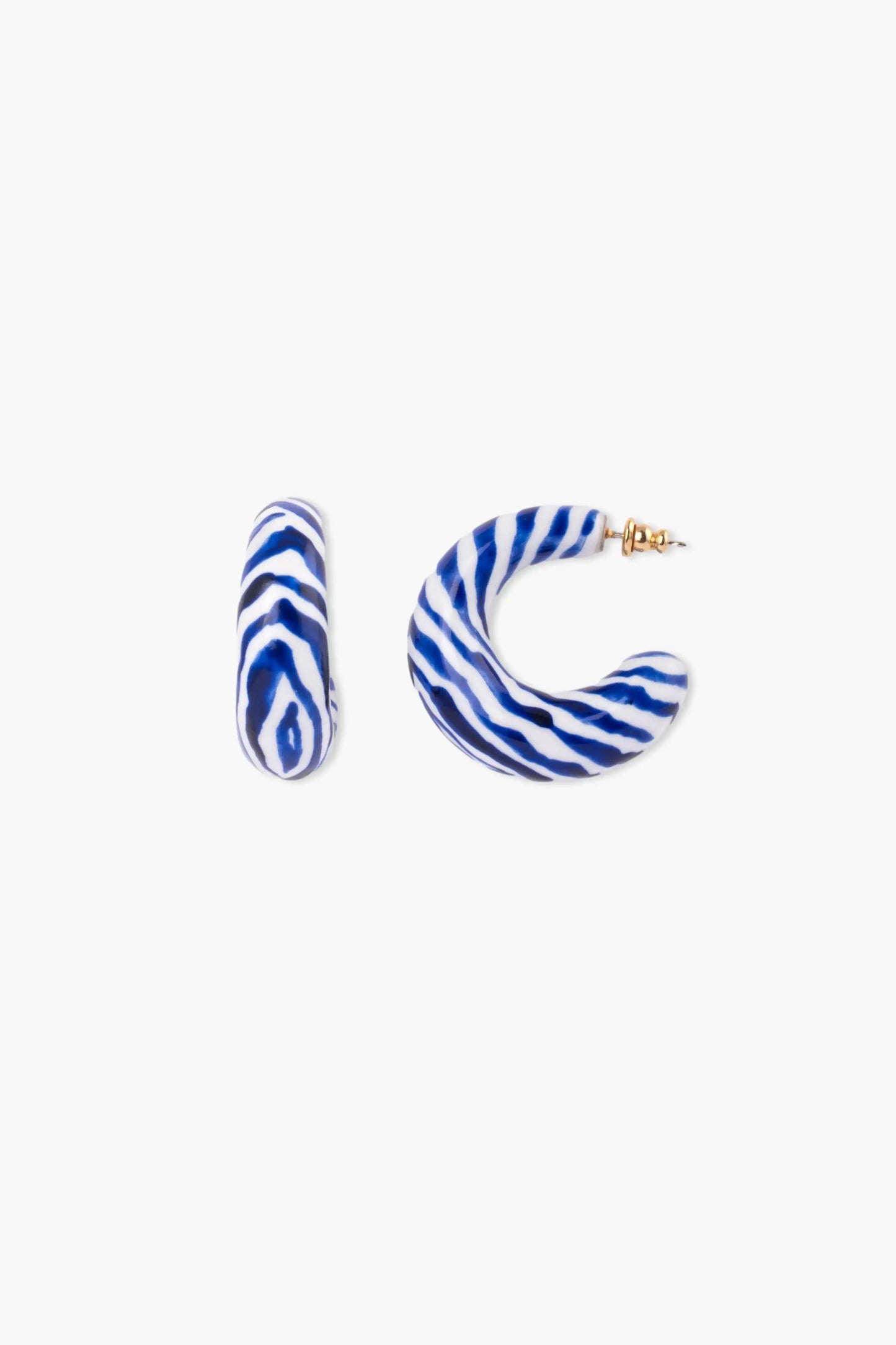 Large blue zebra earrings