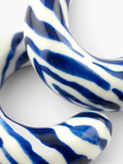 Maxi boucles d’oreilles zèbre bleu