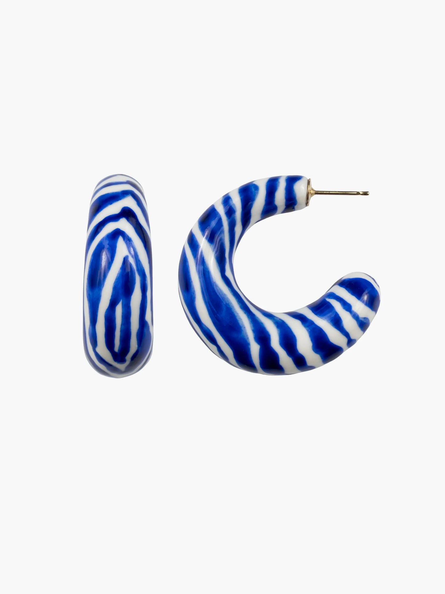 Maxi boucles d’oreilles zèbre bleu