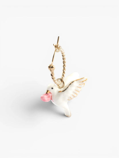 Mini créole colombe et cœur Octobre rose - Vendue à l'unité