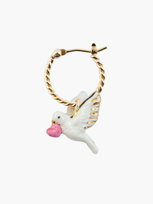 Mini créole colombe et cœur Octobre rose - Vendue à l'unité