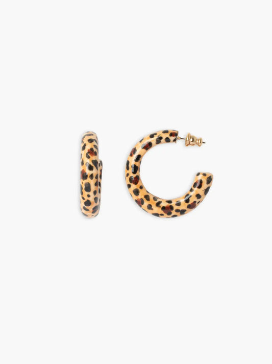 Boucles d'oreilles créoles motif léopard - 15 ans