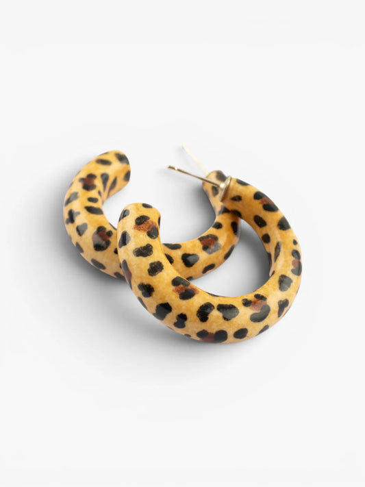 Boucles d'oreilles créoles motif léopard - 15 ans