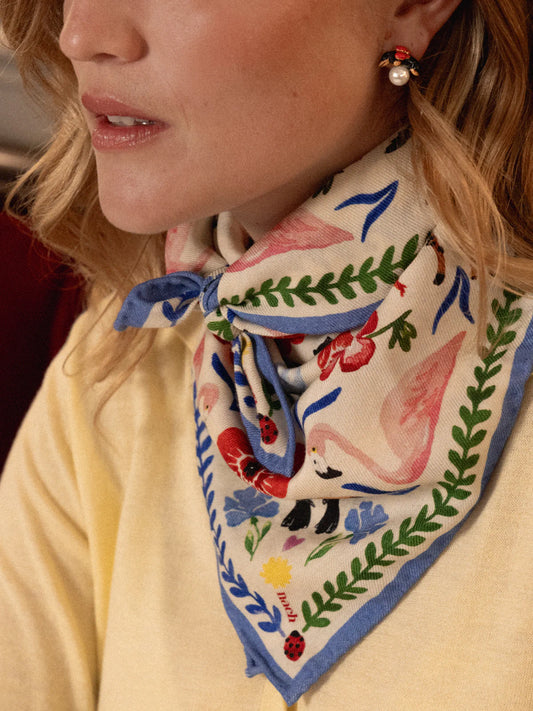 Foulard 15 ans en laine et soie