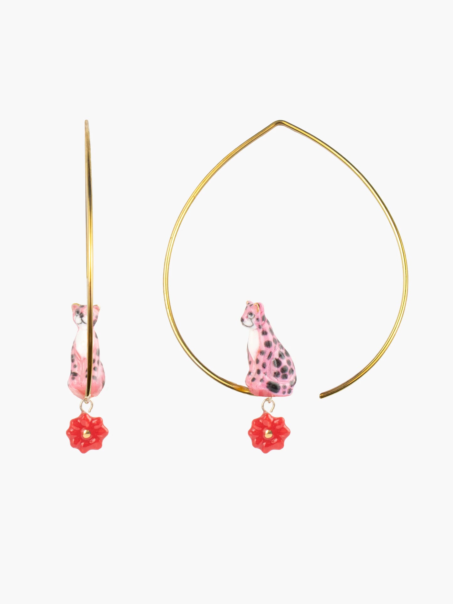 Moyennes créoles guépard rose et fleur