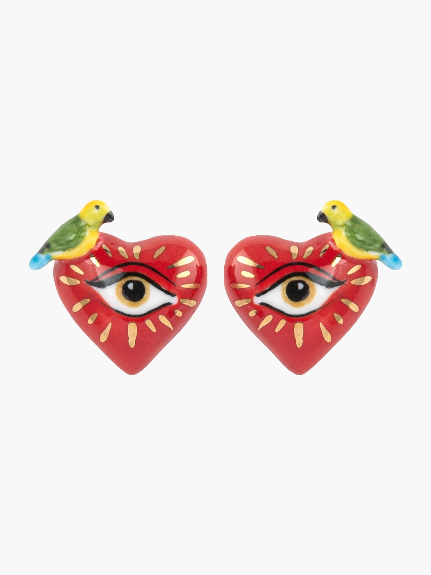 Boucles d'oreilles puces - cœur aztèque