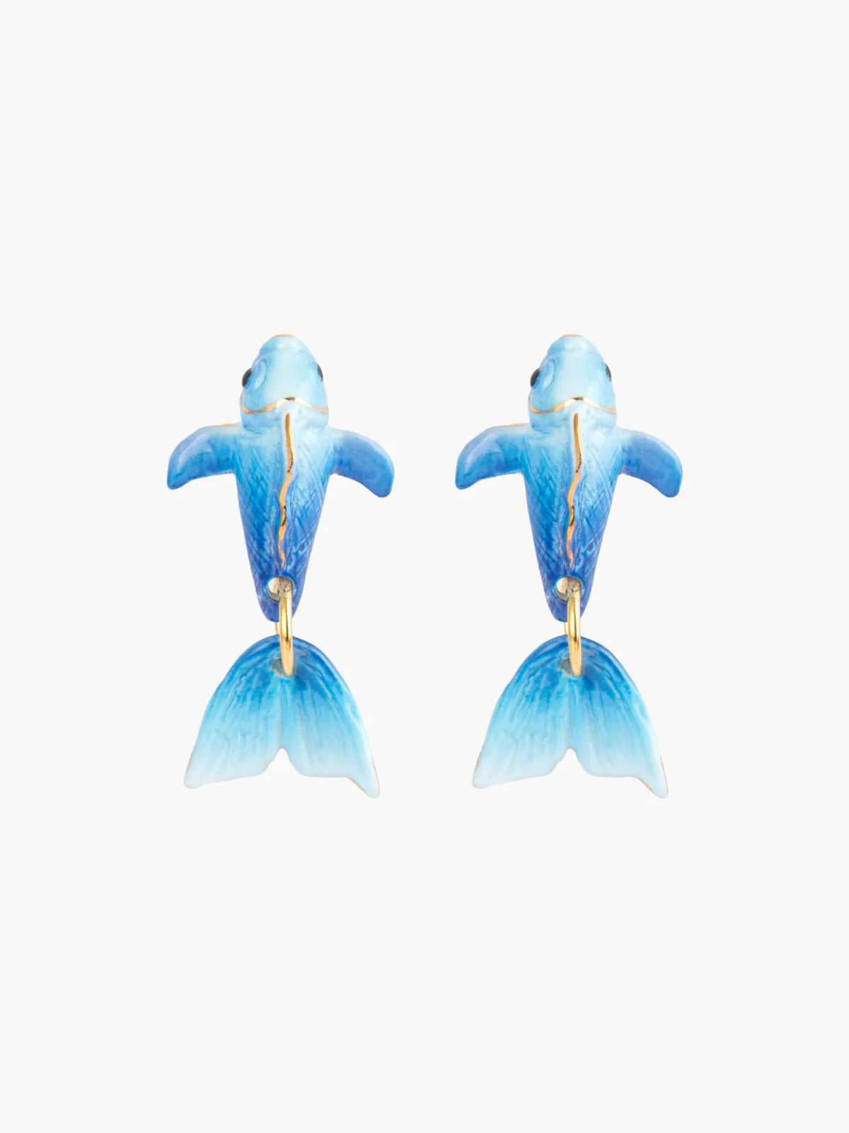 Orecchini pendenti carpa blu