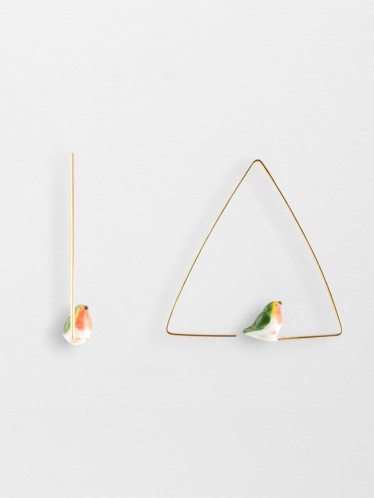 Créoles triangle rouge-gorge