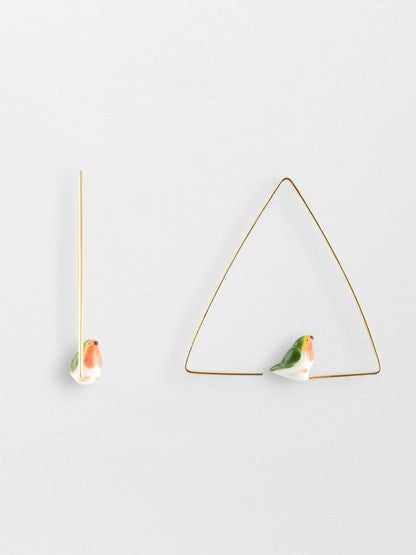 Créoles triangle rouge-gorge