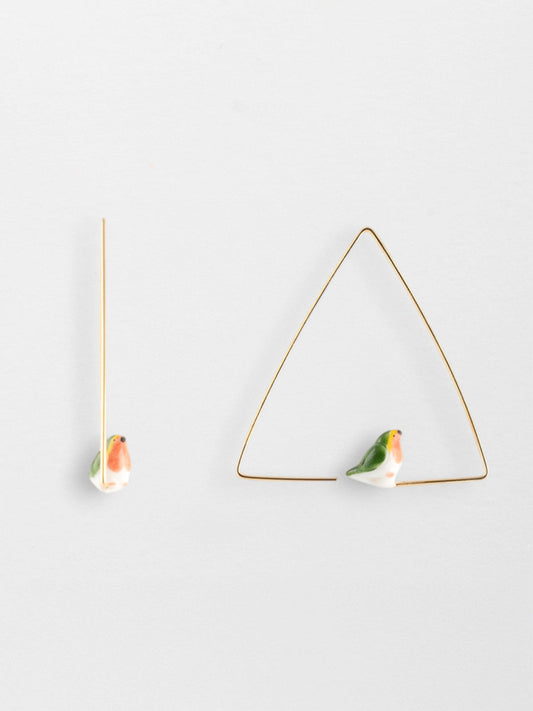 Créoles triangle rouge-gorge