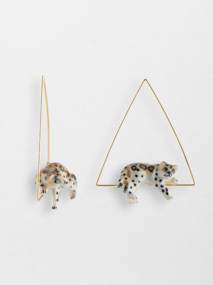 Créoles triangle léopard