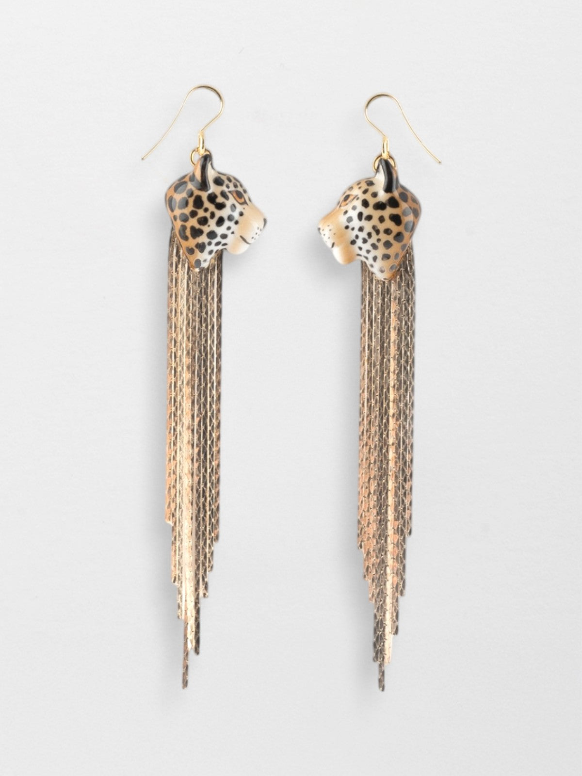 Boucles d'oreilles léopard à franges
