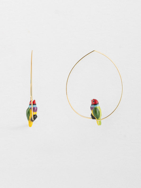 Orecchini a cerchio con diamanti Gould di medie dimensioni