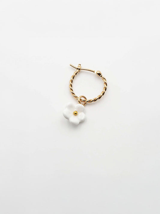 Mini créole fleur blanche - Vendue à l'unité