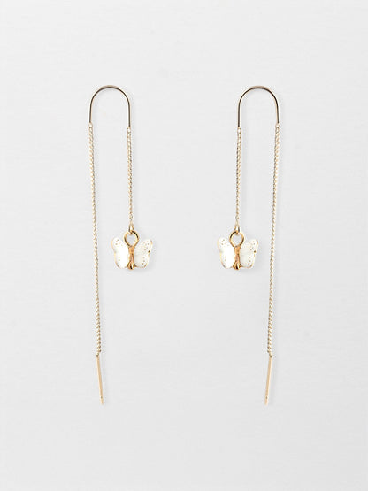 Orecchini lunghi a farfalla