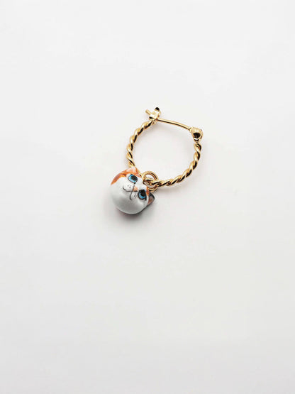 Mini orecchini a cerchio a forma di gatto - Venduti singolarmente