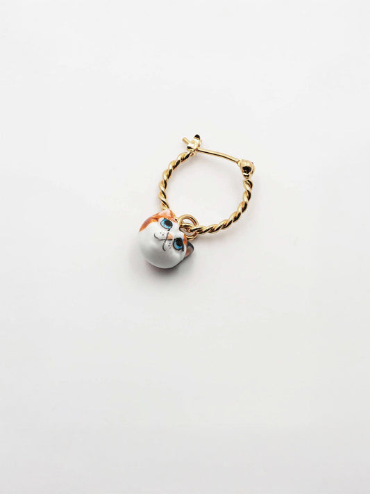 Mini orecchini a cerchio a forma di gatto - Venduti singolarmente