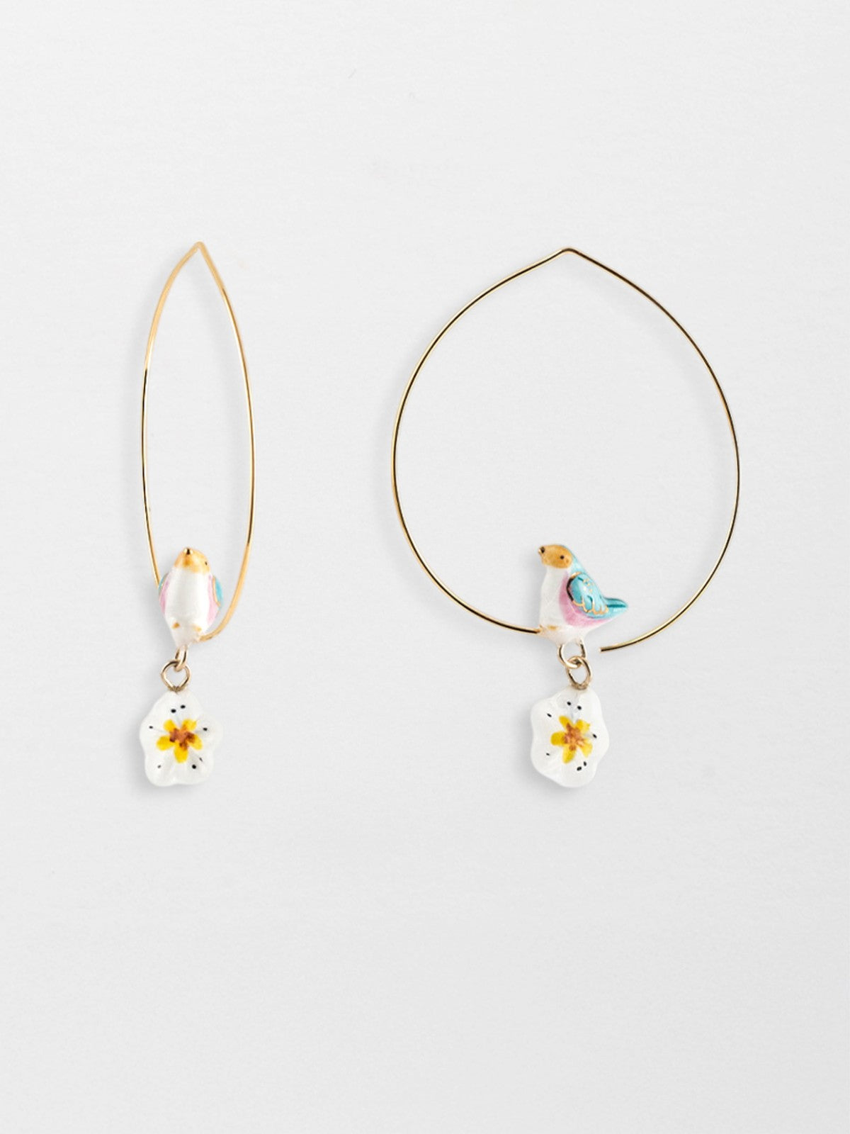 Uccello blu creolo medio e fiore di pero