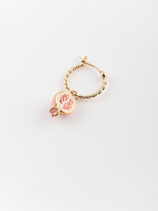 Mini pomegranate hoop earrings - Sold individually