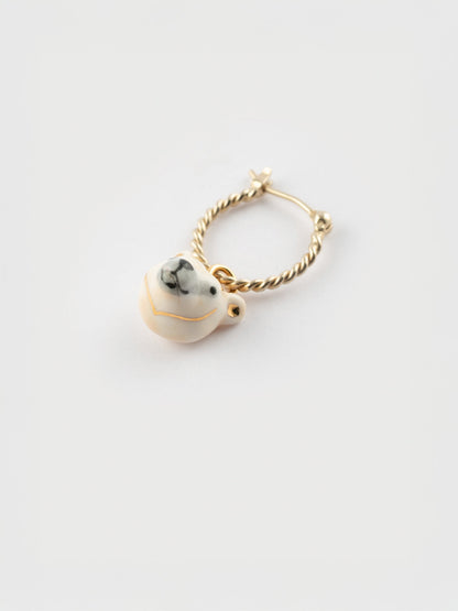 Mini orecchini a cerchio a forma di orso polare - Venduti singolarmente - Artico