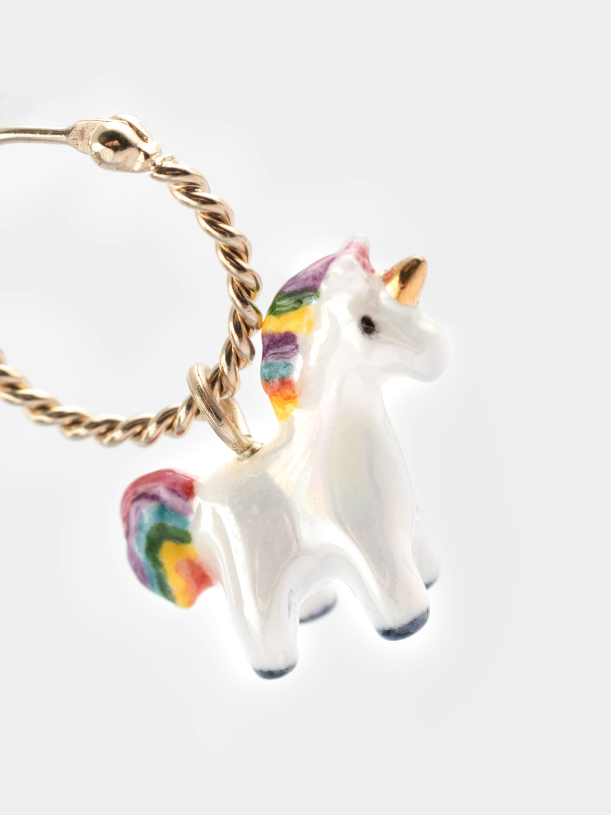 Mini orecchini a cerchio a forma di unicorno